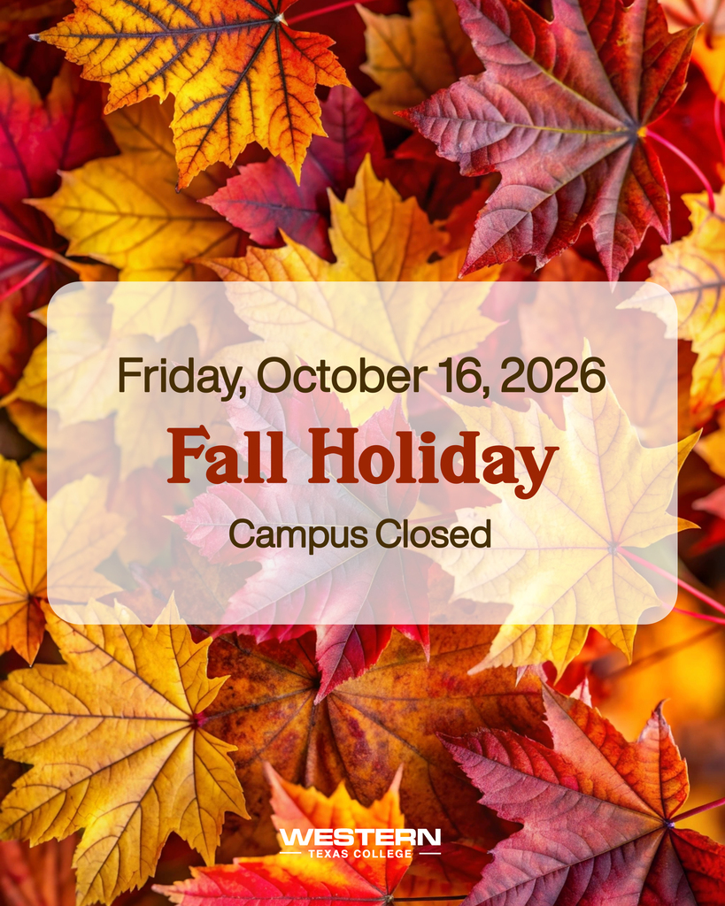 Fall leaves with a written announcement that the campus is closed.
