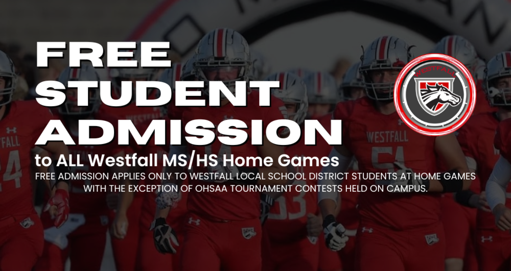 Free Student Admission to all Westfall MS/HS Home Games