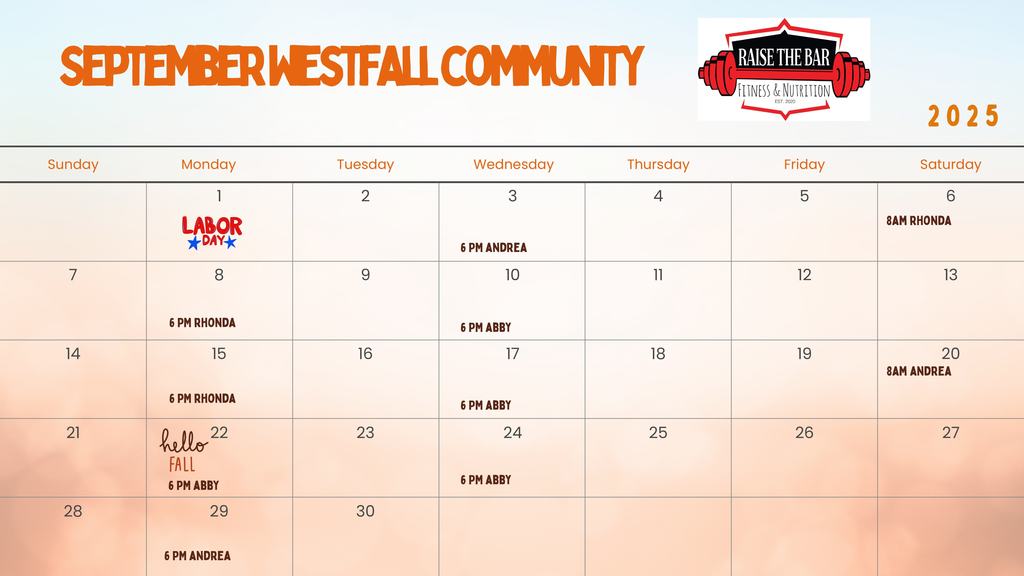 Community Fitness Calendar