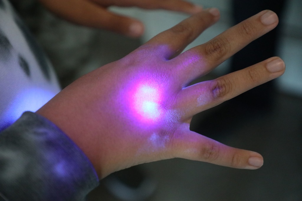 Students learning about germs and proper handwashing techniques