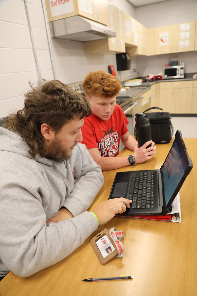 Students working on laptops