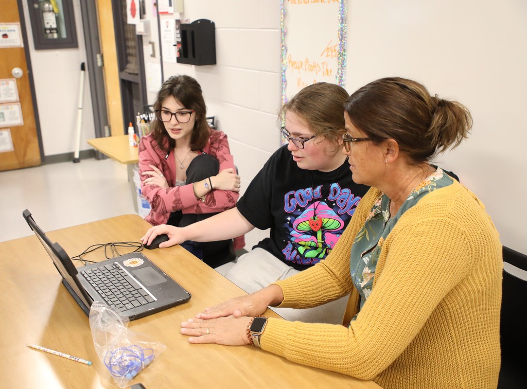 Students working on laptops