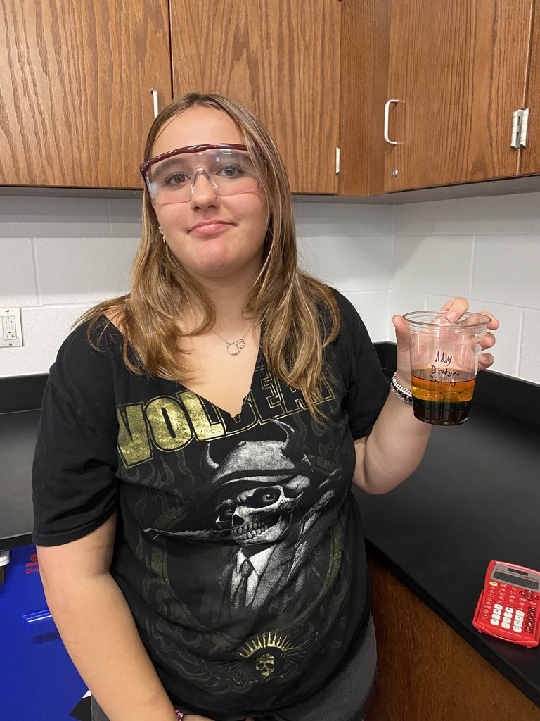 Students conducting science project with dense liquids