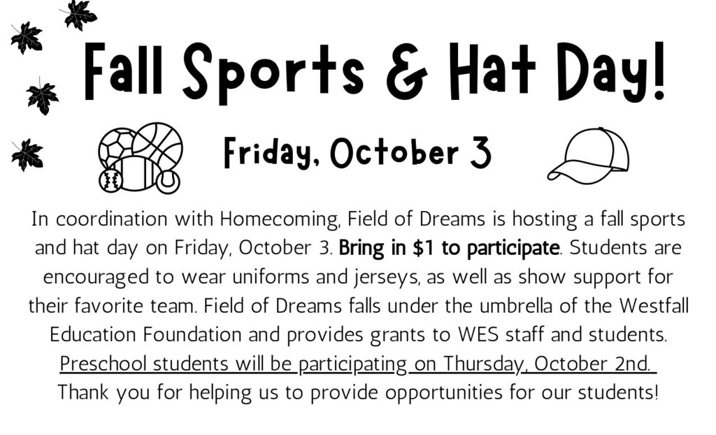 Fall Sports & Hat Day