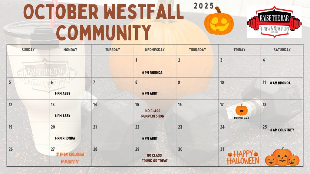 October Fitness Calendar