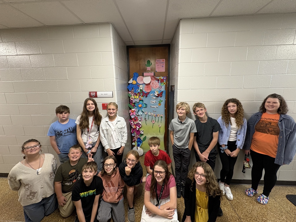 Miss Henry's class with decorated door