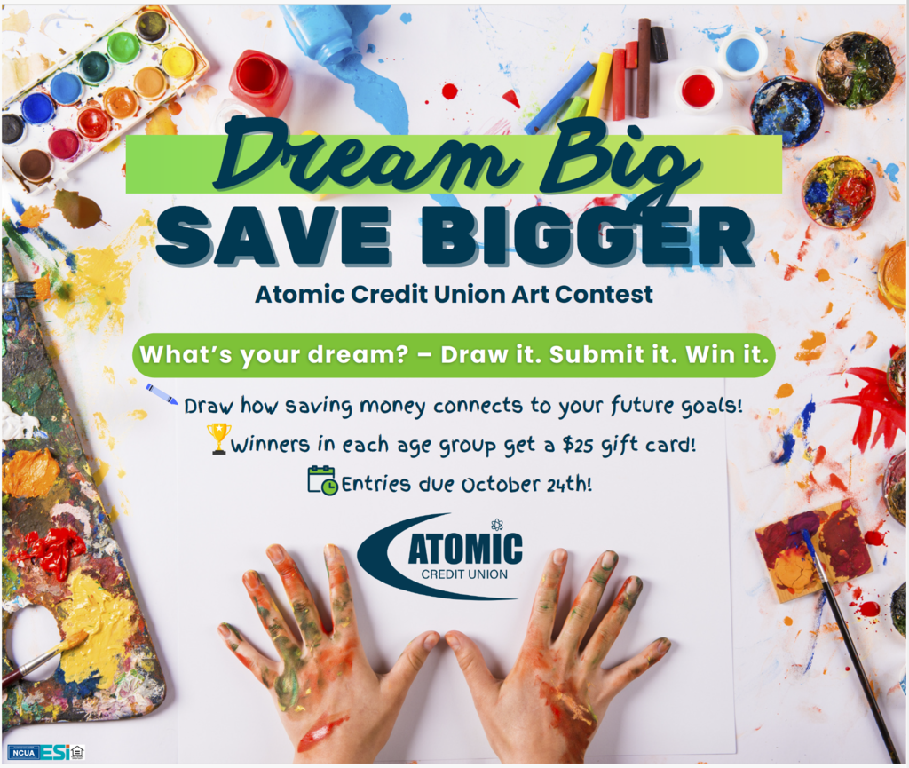 Paint supplies and paint covered hands