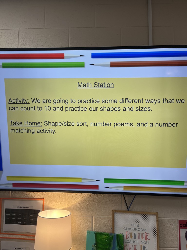 Computer Screen with colorful pencils - Math Station