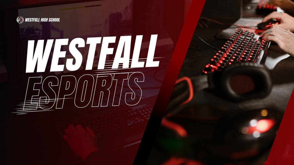 Westfall eSports red-backlit keyboard and red and black gaming headphones