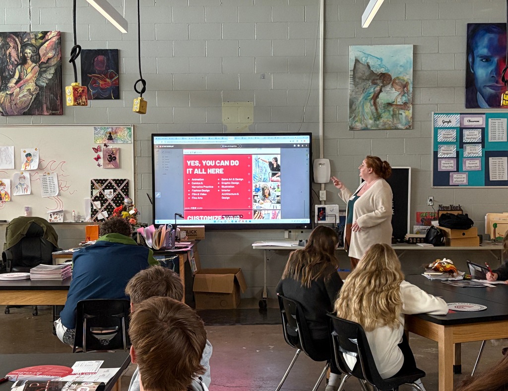 Presenter speaking to students