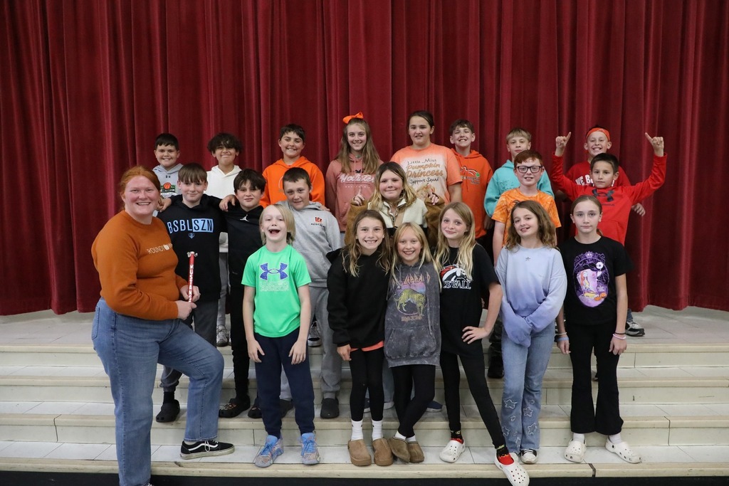 Mrs. Moses' class with the spirit stick