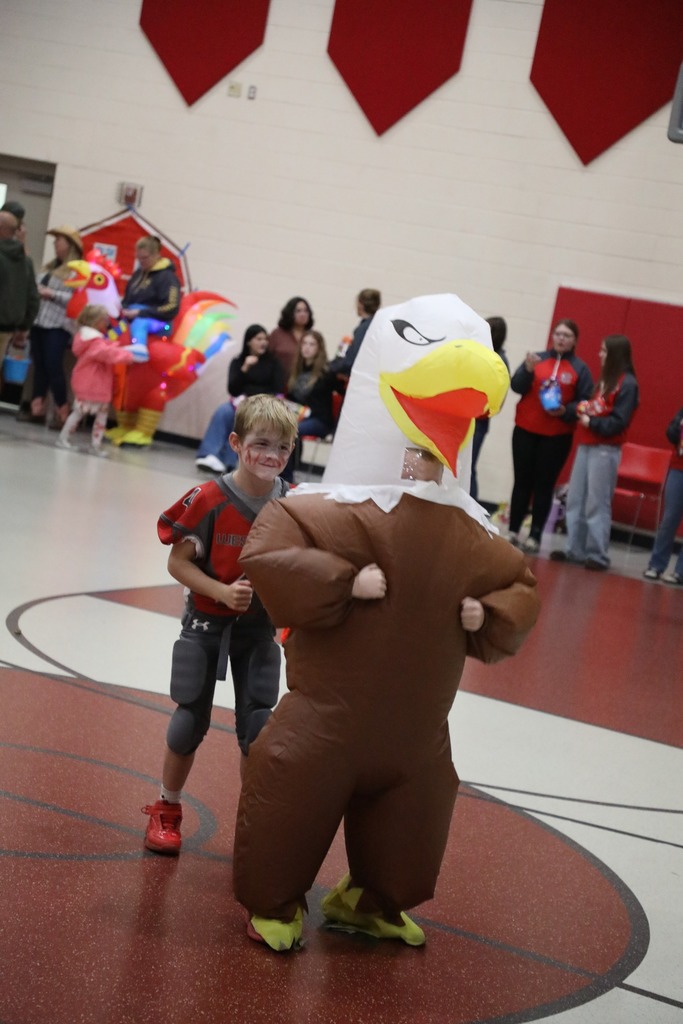 Students dressed up in costume for trunk or treat