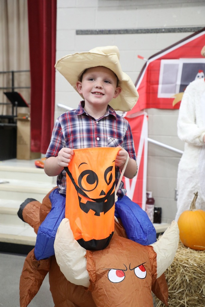 Students dressed up in costume for trunk or treat