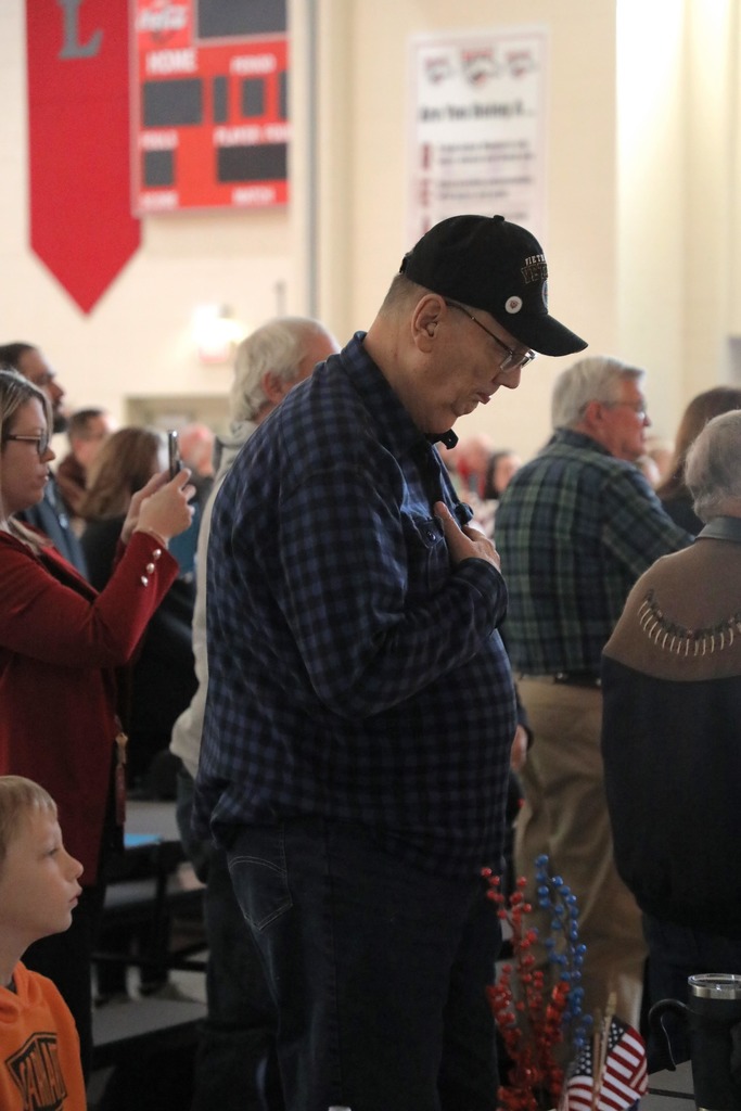 Veteran at Veterans Day Assembly