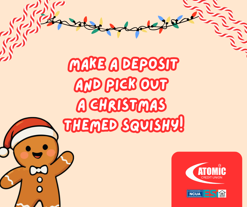 Cartoon gingerbread man in a santa hat waving with christmas light and candy cane design banners