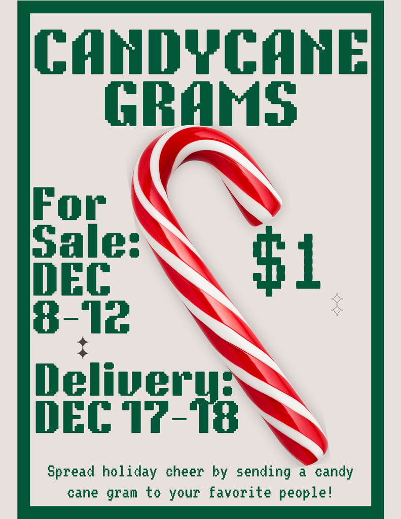 Candy Cane Grams with a candy cane