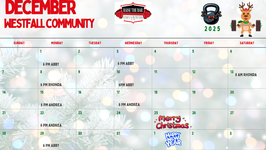 Community Fitness Class Schedule