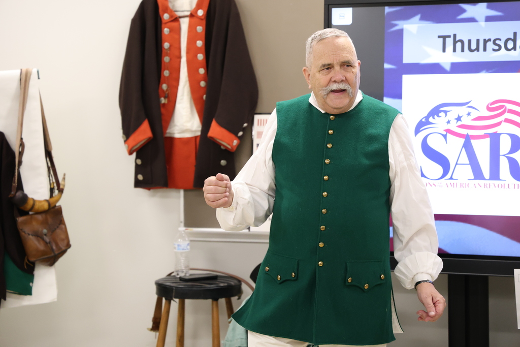 Kevin Driesbach speaking to students