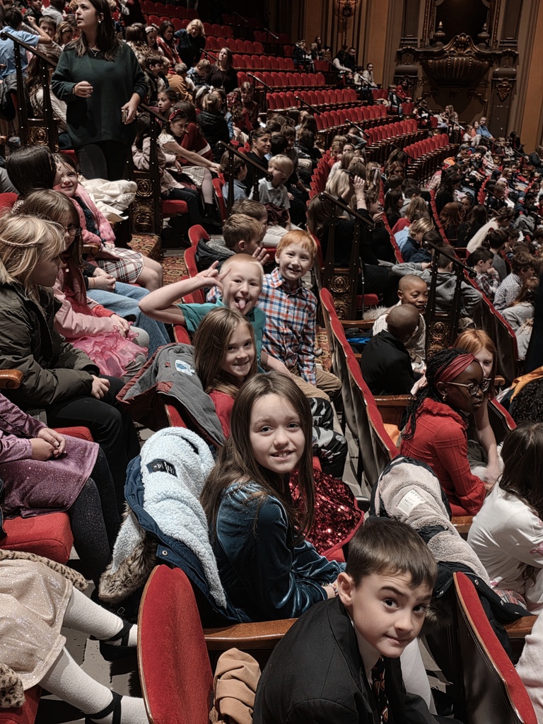 Students attending the Nutcracker at the Ohio Theater