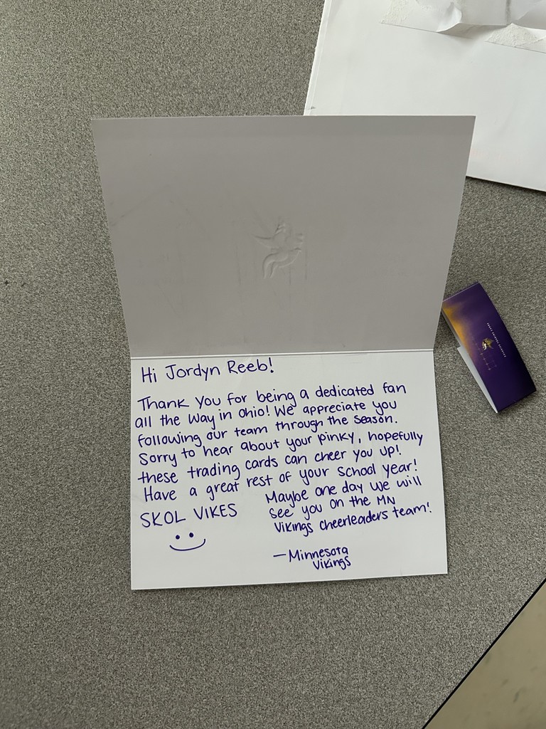 Letter from Minnesota Vikings
