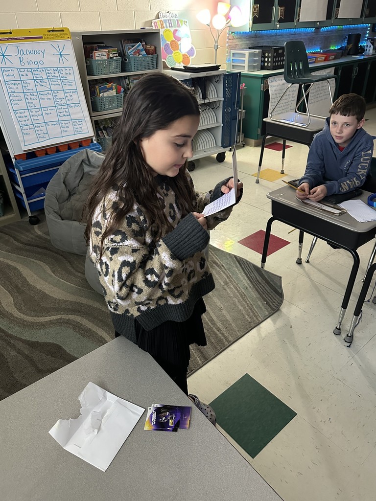 Student reading Letter from Minnesota Vikings