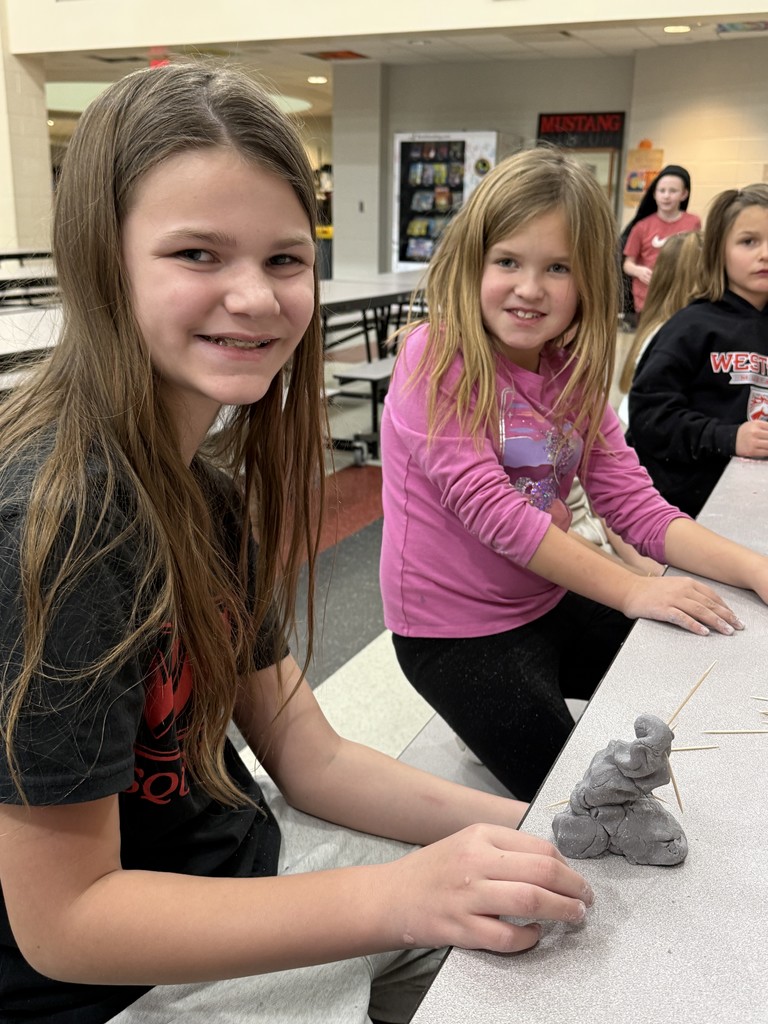 Students working together on playdough creations