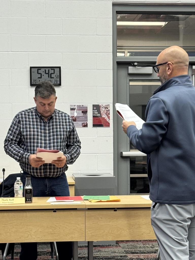 Mark Ruff swearing in as Board President