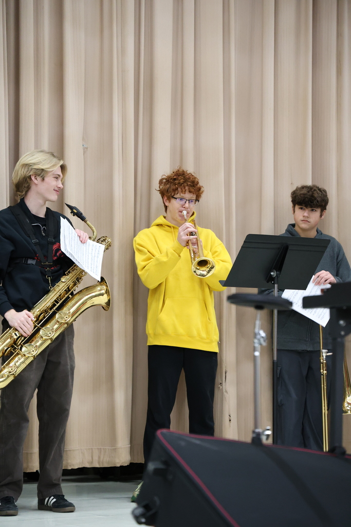 WHS Band showing off instruments