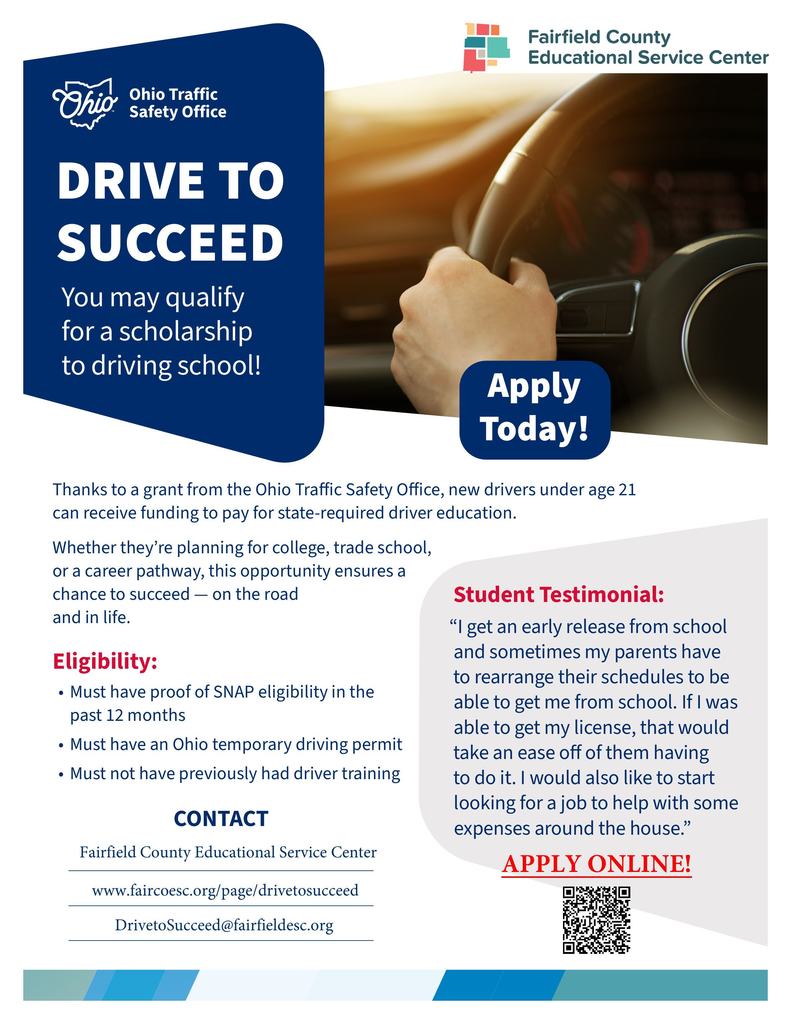 Drive to Succeed Flyer, information in post