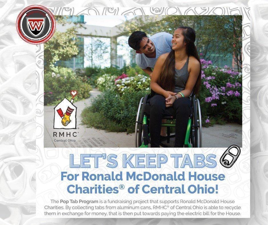 Poptab collection - Smiling couple, young woman sitting in wheelchair with young man bending over to face her