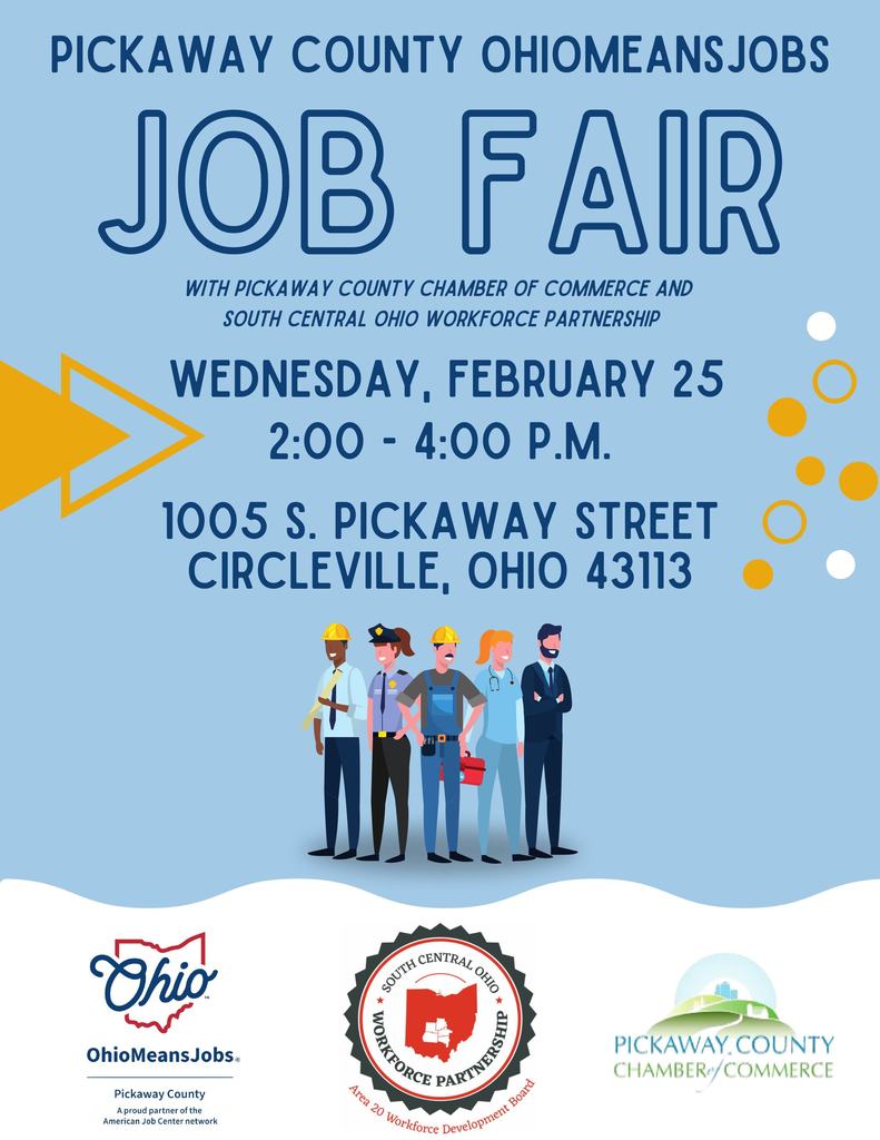 Job Fair with colorful occupation characters