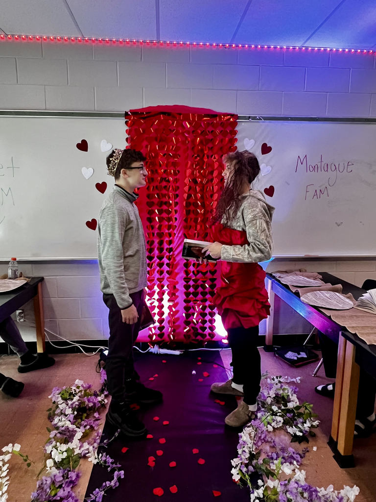 Students performing Romeo & Juliet wedding scene