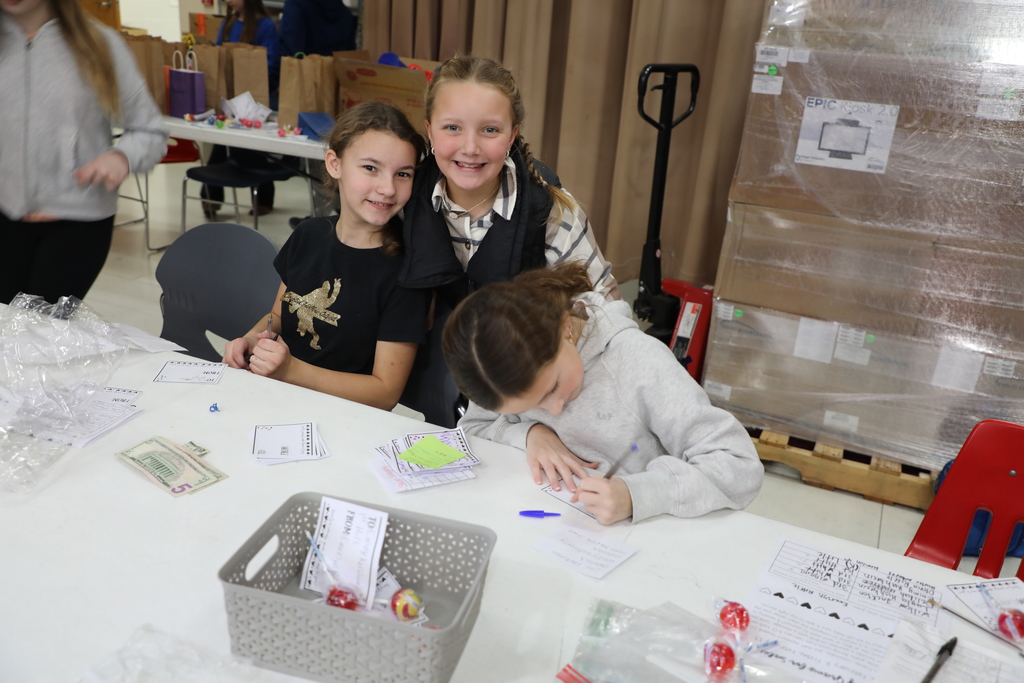 Students with candy grams