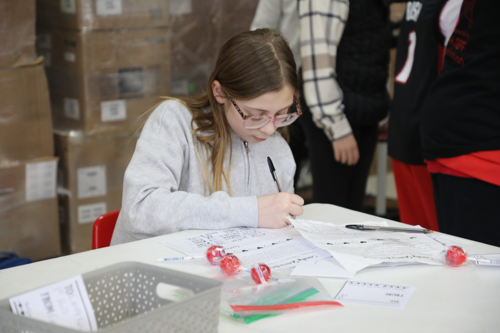 Students with candy grams