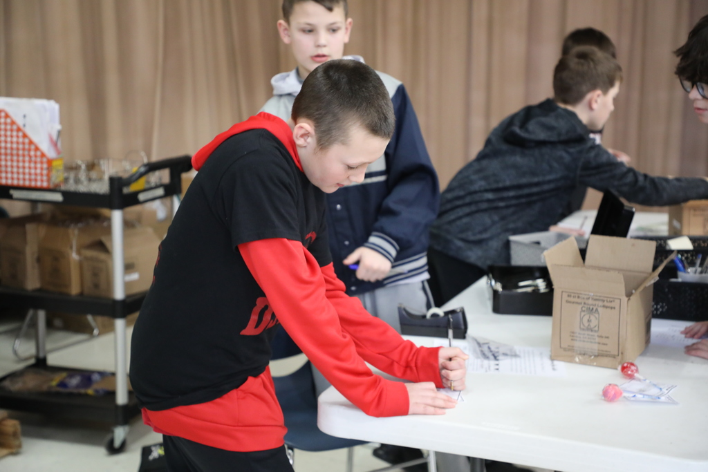 Students with candy grams