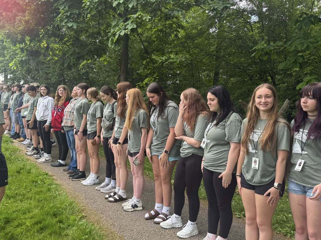 Students visiting Gettysburg National Military Park