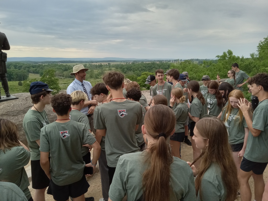 Students visiting Gettysburg National Military Park