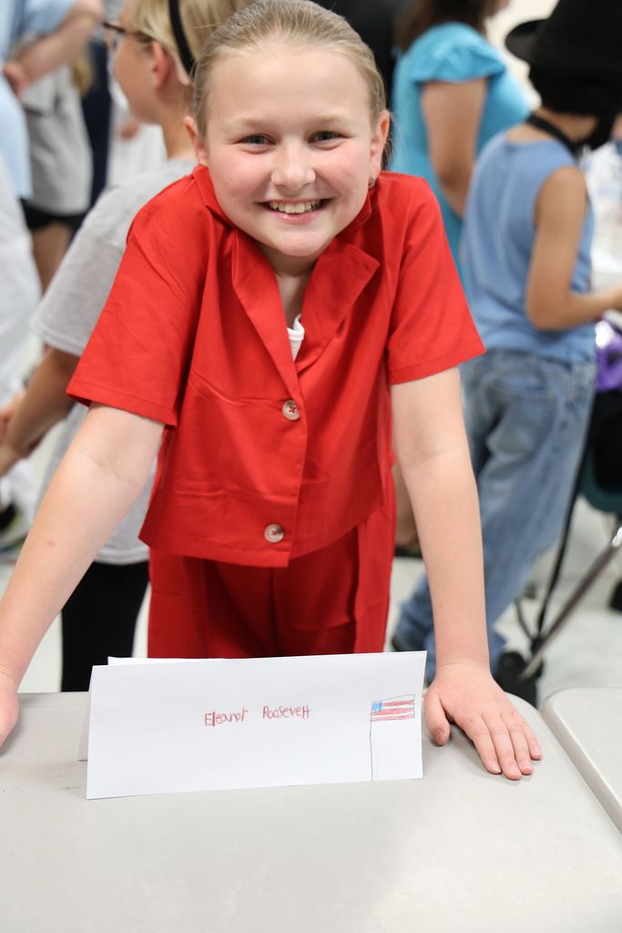 Student dressed as Eleanor Roosevelt