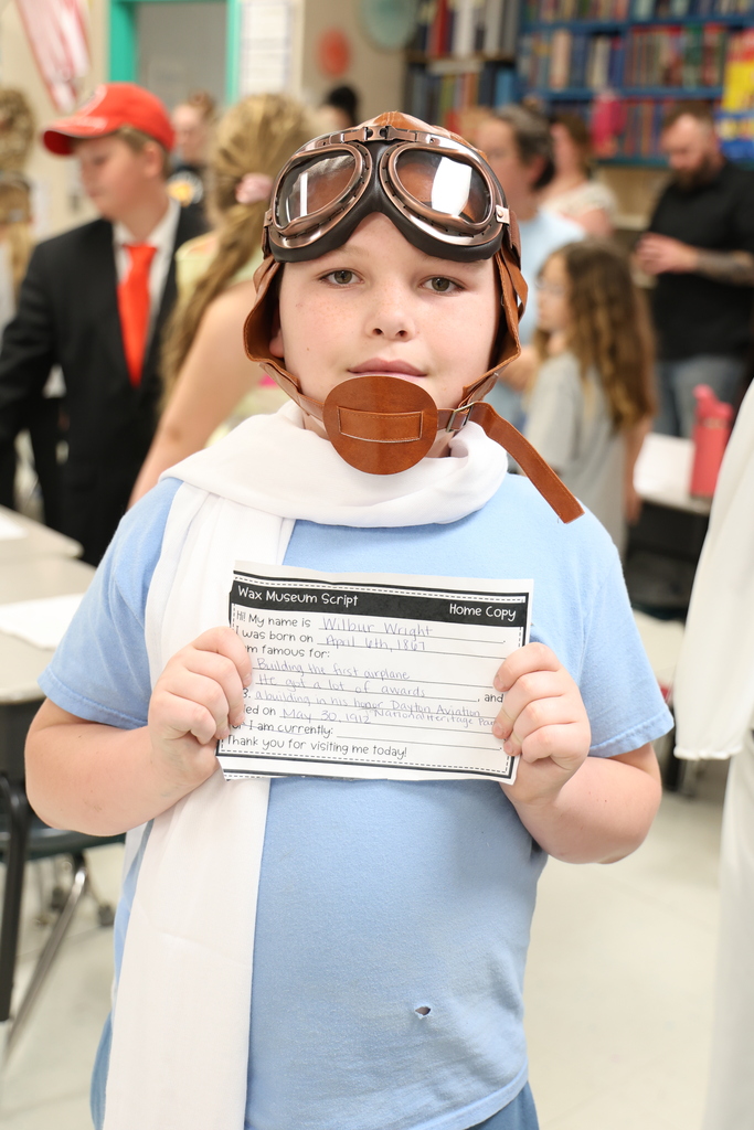 Student dressed as Wilbur Wright