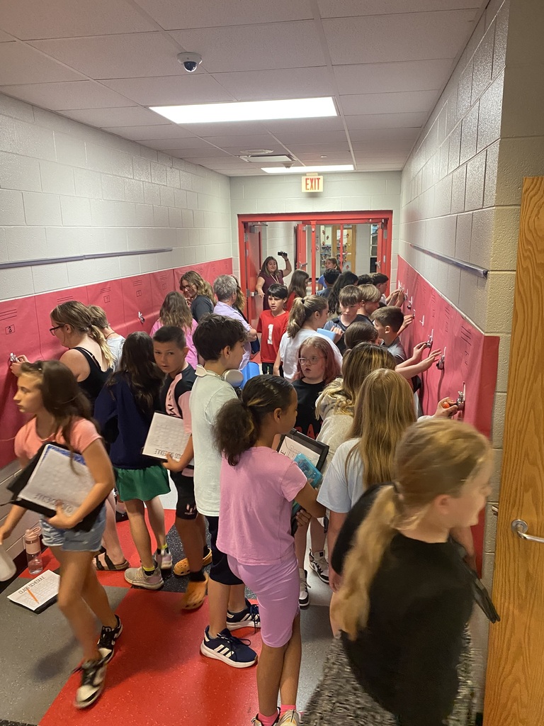 Students figuring out their mock lockers