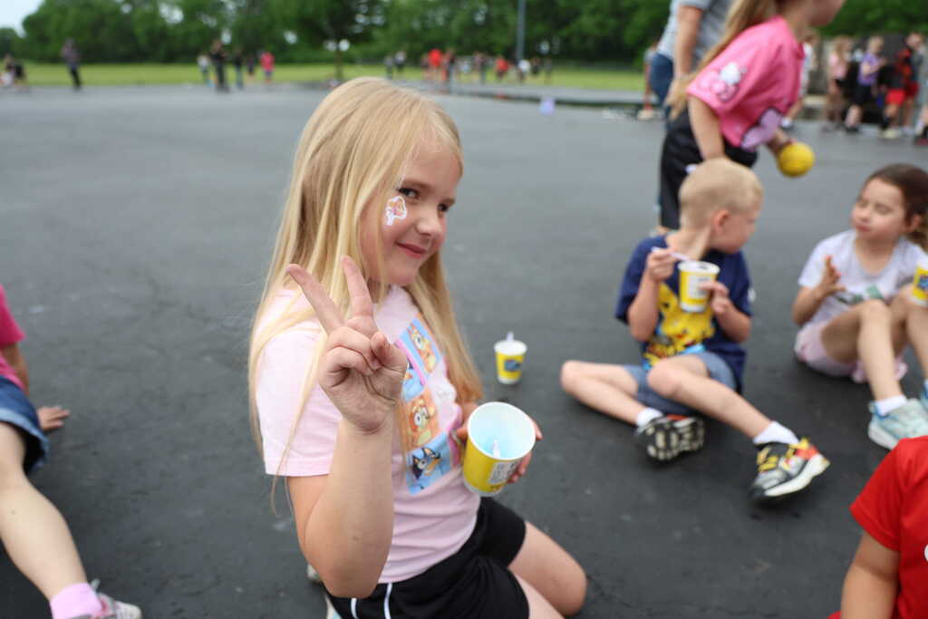 Students participating in Field Day activities