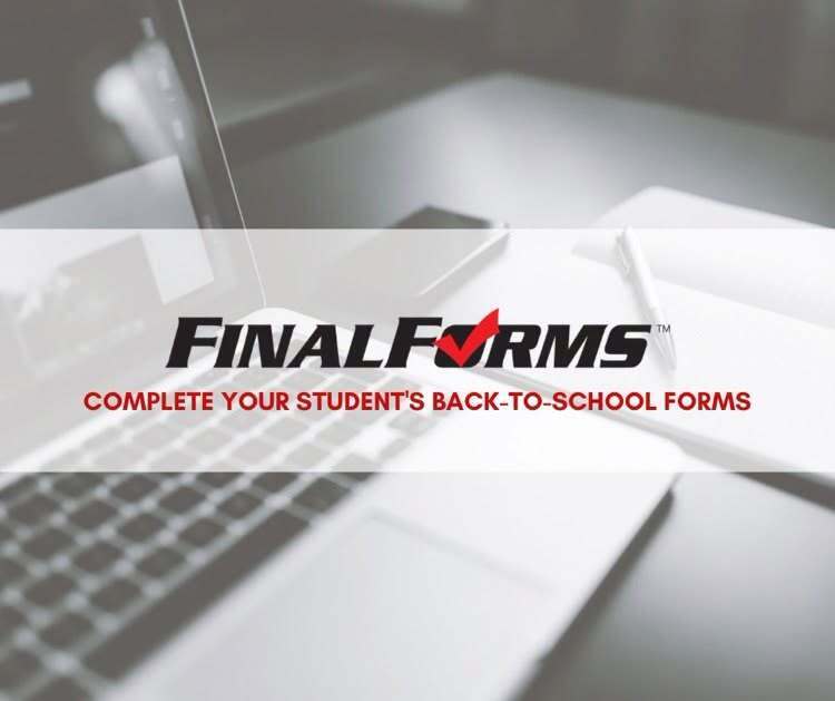 FinalForms Complete your Student's Back-To-School Forms with a laptop, cell phone, and notebook in background