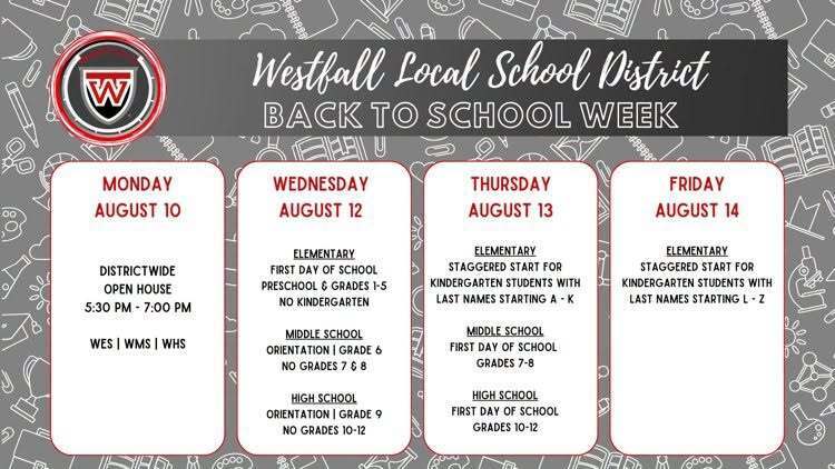 Back to School Week Calendar
