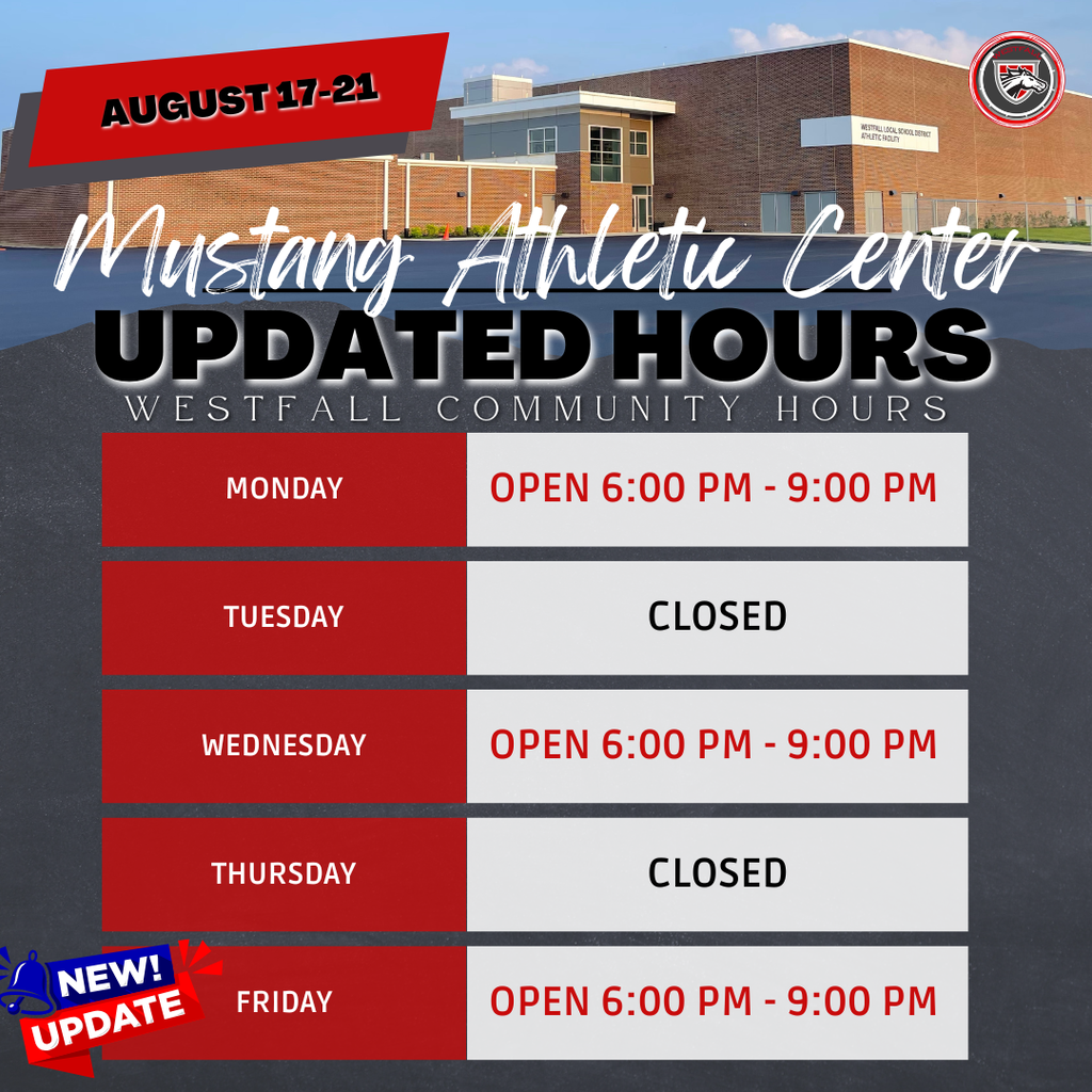 Community Hours - Updated Dates/Times