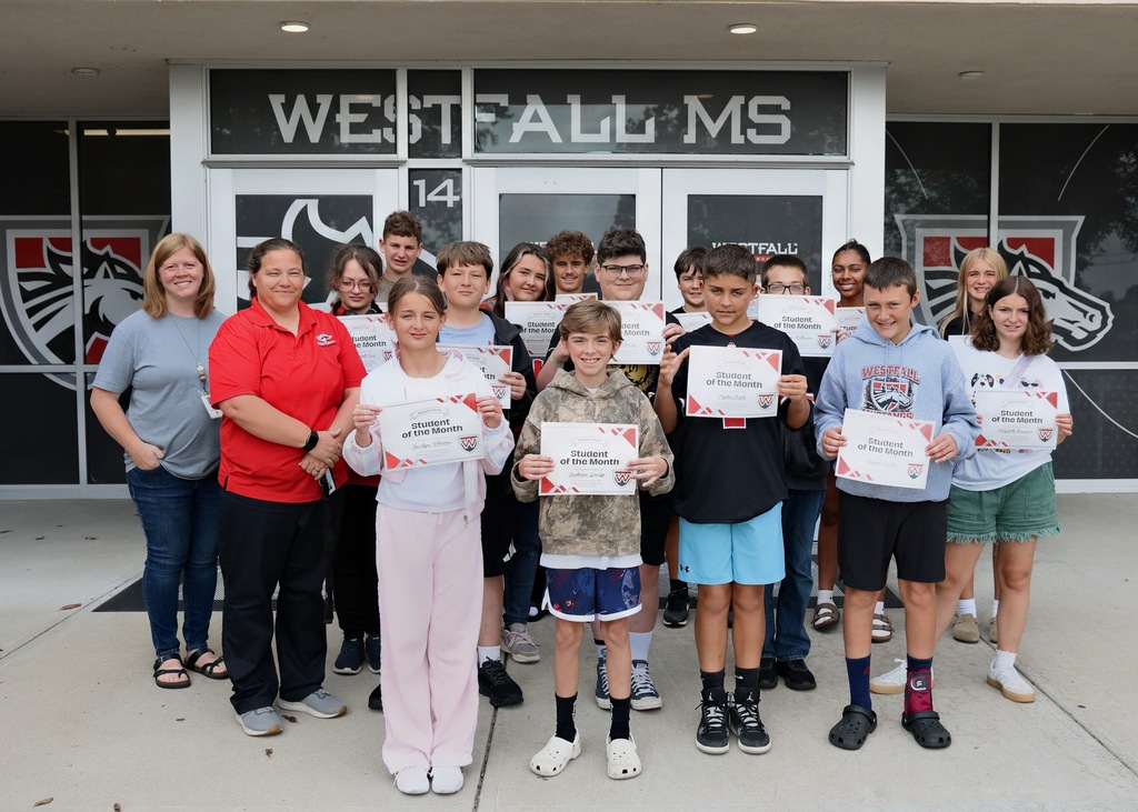 September Students of the Month at Westfall Middle School