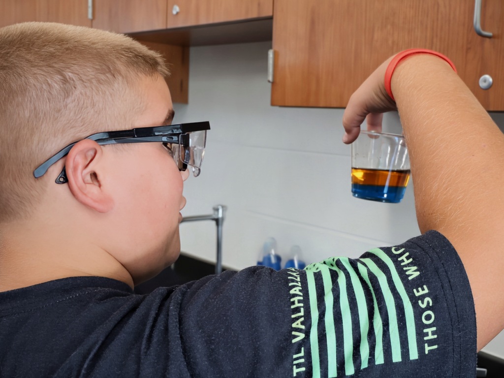 Students working on Mr. Bullock's Science Experiment