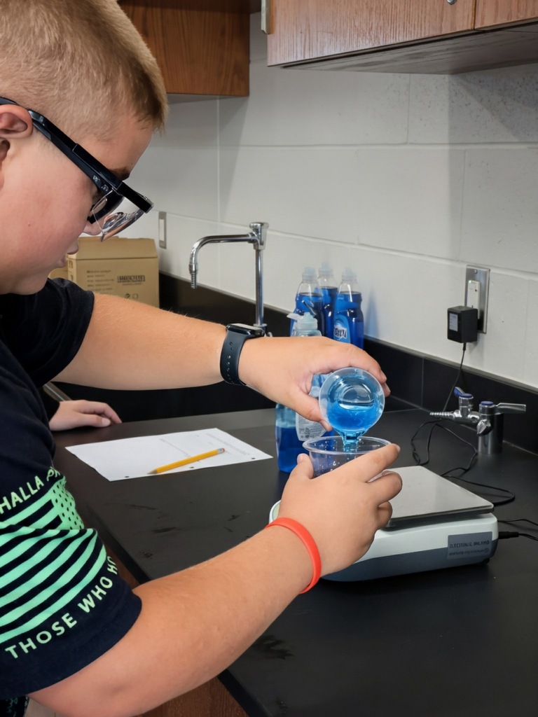 Students working on Mr. Bullock's Science Experiment