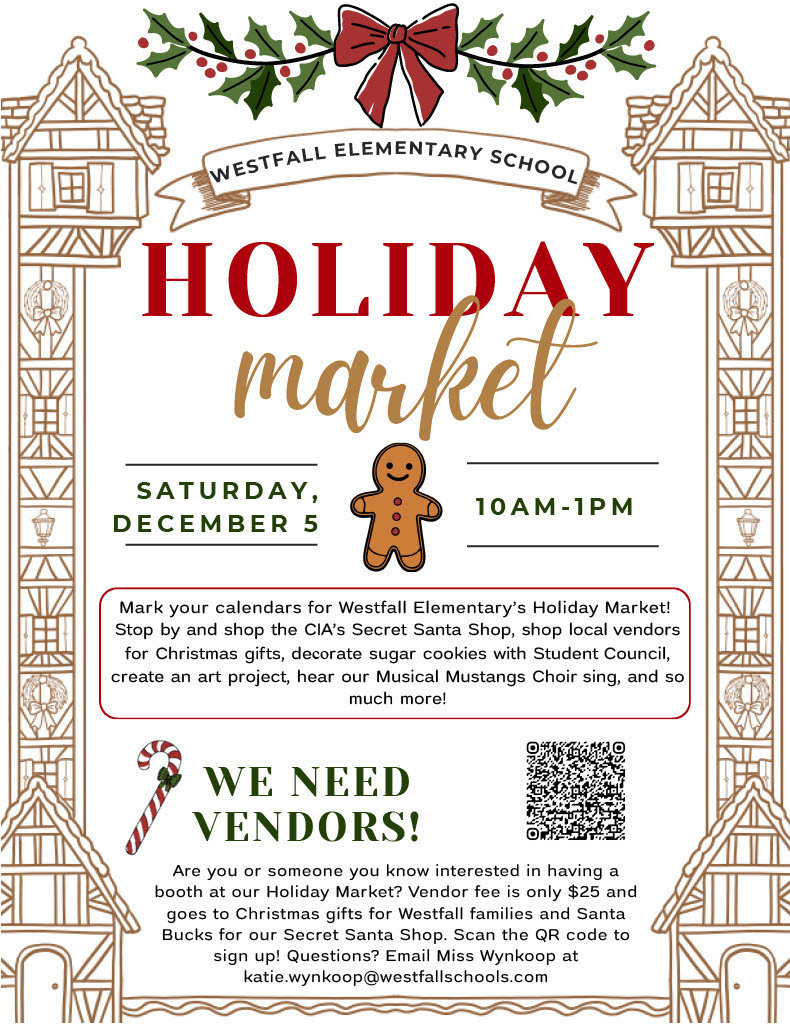 Christmas themed Holiday Market flyer