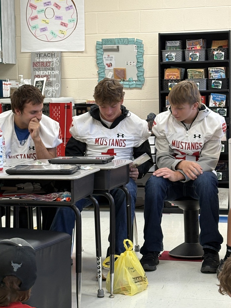Football players reading