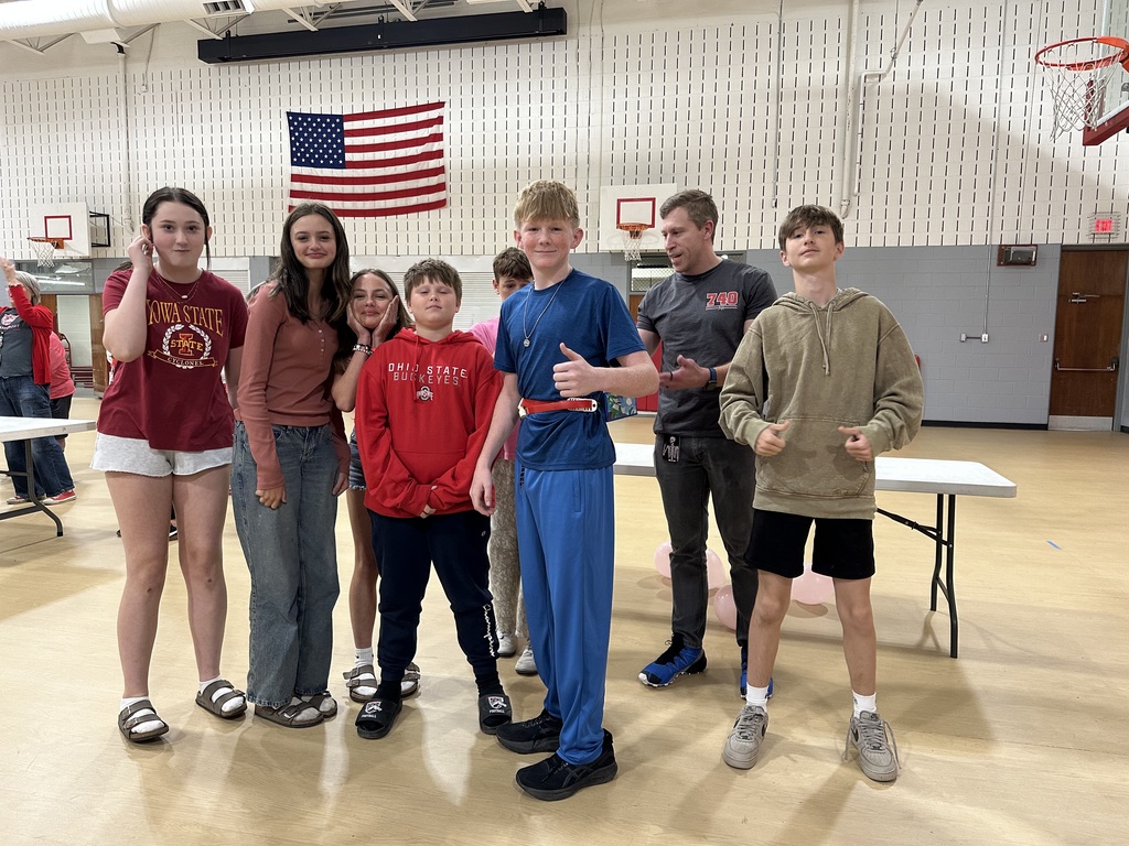 Student playing Minute to Win it games
